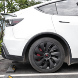 Tessgo 19" Überturbine Style Wheel Covers for Model Y Juniper – Matte Black Hubcaps for Crossflow Wheels, OEM Fit Upgrade