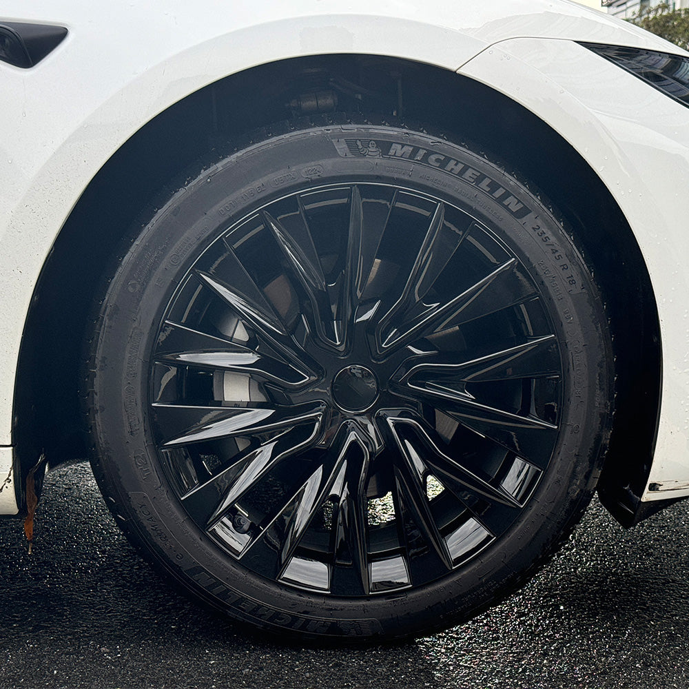 Tessgo Nova Style Wheel Hubcaps (Set of 4) for Tesla 2024+ Model 3 Highland 18'' Photon Wheels (Inspired by 19'' Nova Wheels)