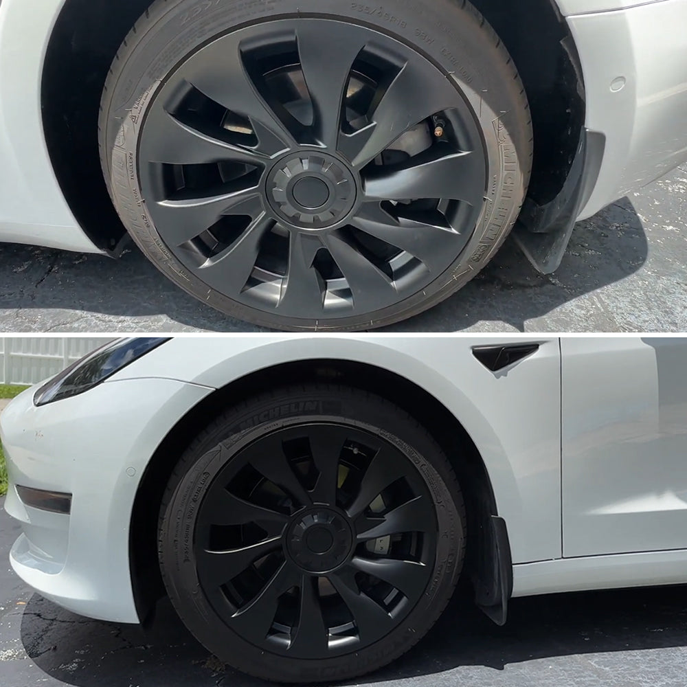 Tessgo Model 3 18inch Überturbine Wheel Cover For Tesla 3 18inch Turbine Wheel Cap Kit 4PCS Matte Black