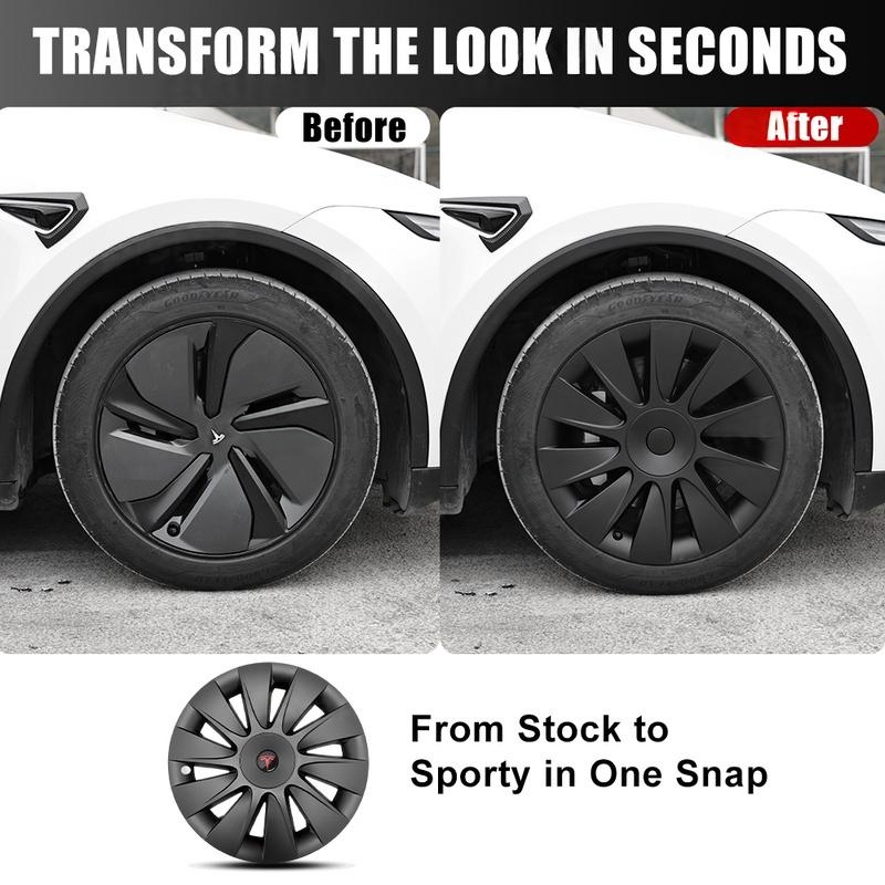 19" Aero Hubcaps Induction Style Wheel Covers for Model Y Juniper