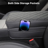 Leather Center Armrest Cover with Side Pockets for Tesla Model Y L 2026+