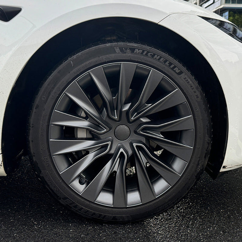 Tessgo Nova Style Wheel Hubcaps (Set of 4) for Tesla 2024+ Model 3 Highland 18'' Photon Wheels (Inspired by 19'' Nova Wheels)