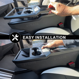 Tessgo Cybertruck Center Console Cup Holder Panel Trim Cover, ABS Carbon Fiber Style Protector