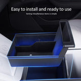 Upgraded Flocked Center Console Storage Tray for Tesla Model Y Juniper & Y L & Model 3 Highland