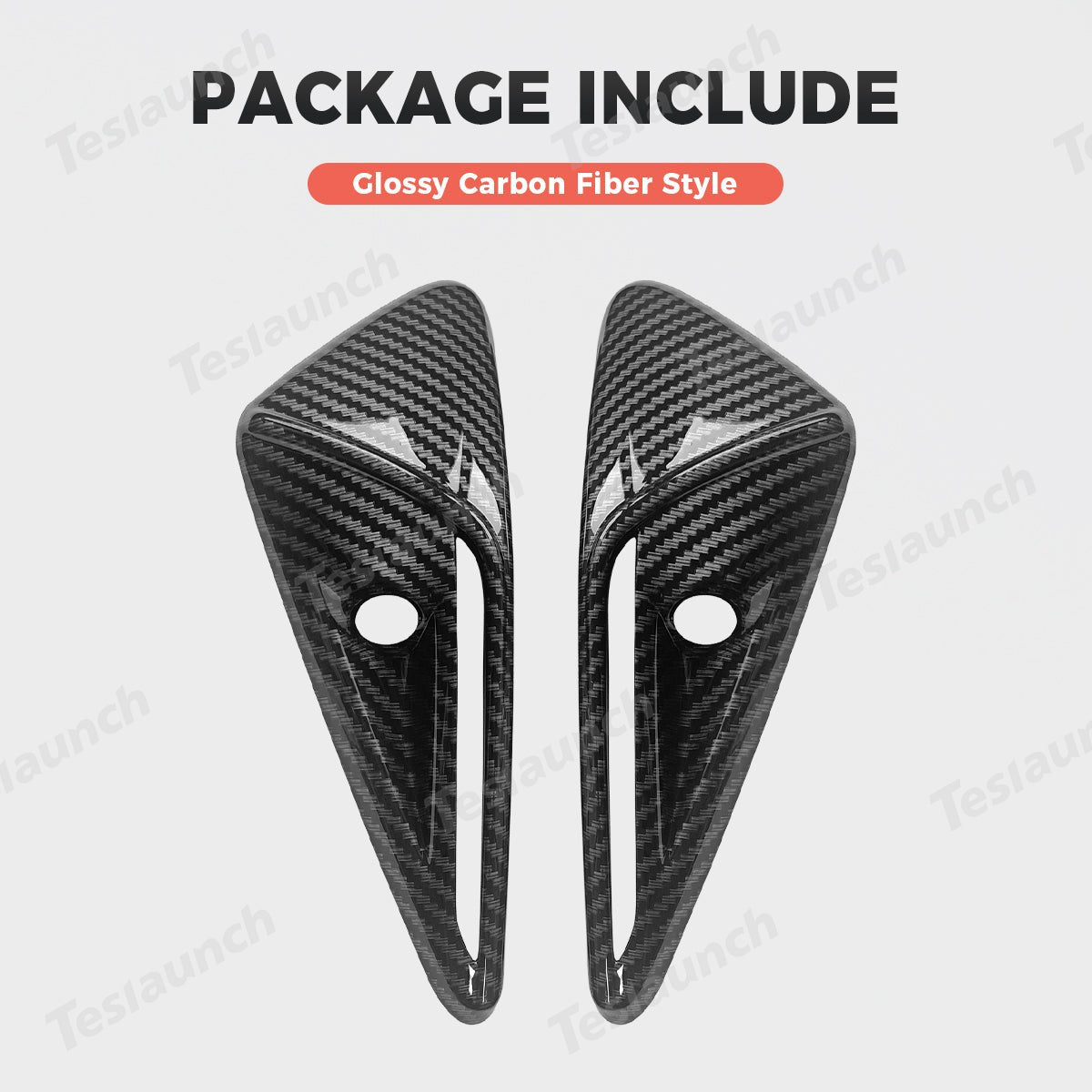 Carbon Fiber Pattern Turn Signal & Side Camera Covers (ABS) for Tesla Model Y L 2026+