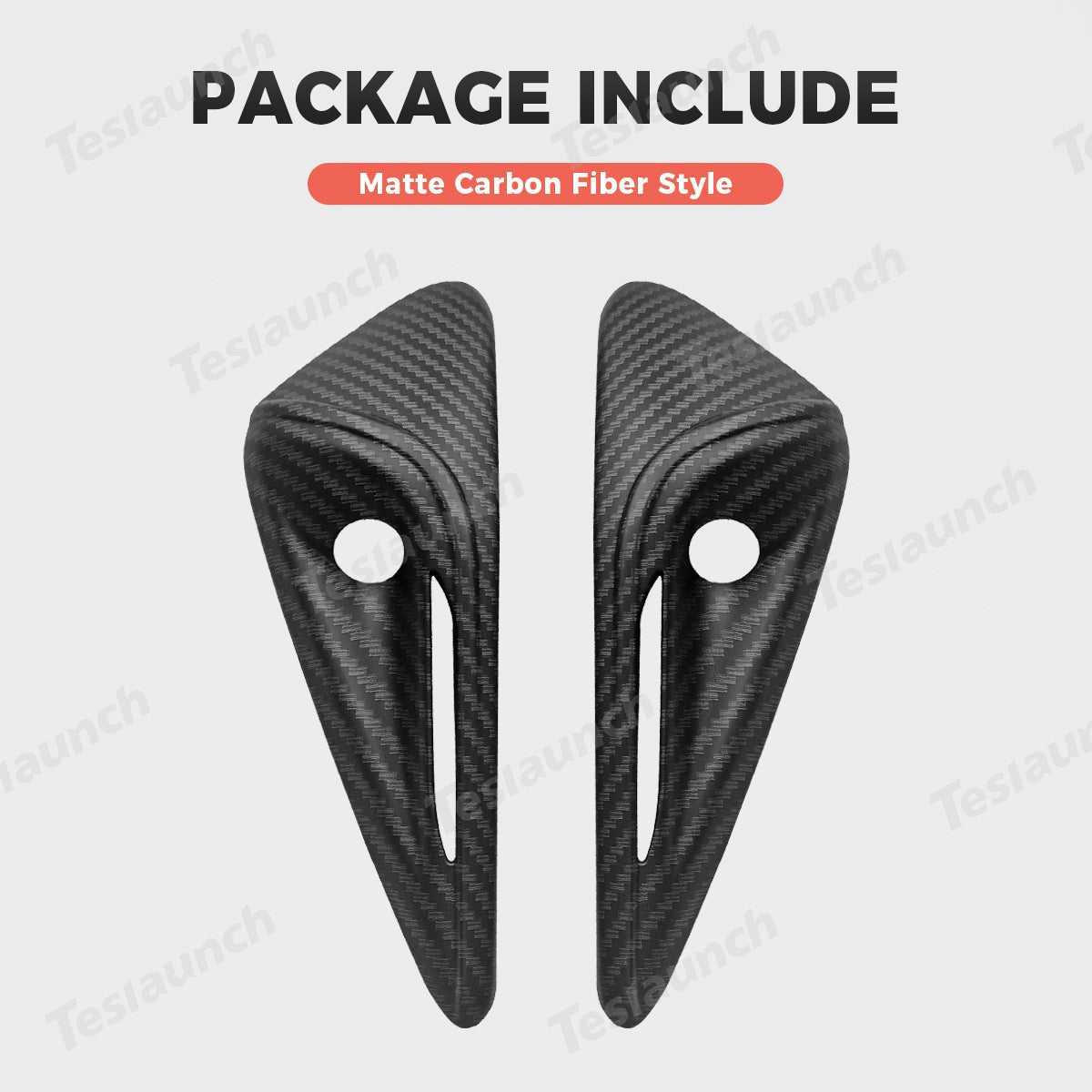 Carbon Fiber Pattern Turn Signal & Side Camera Covers (ABS) for Tesla Model Y L 2026+