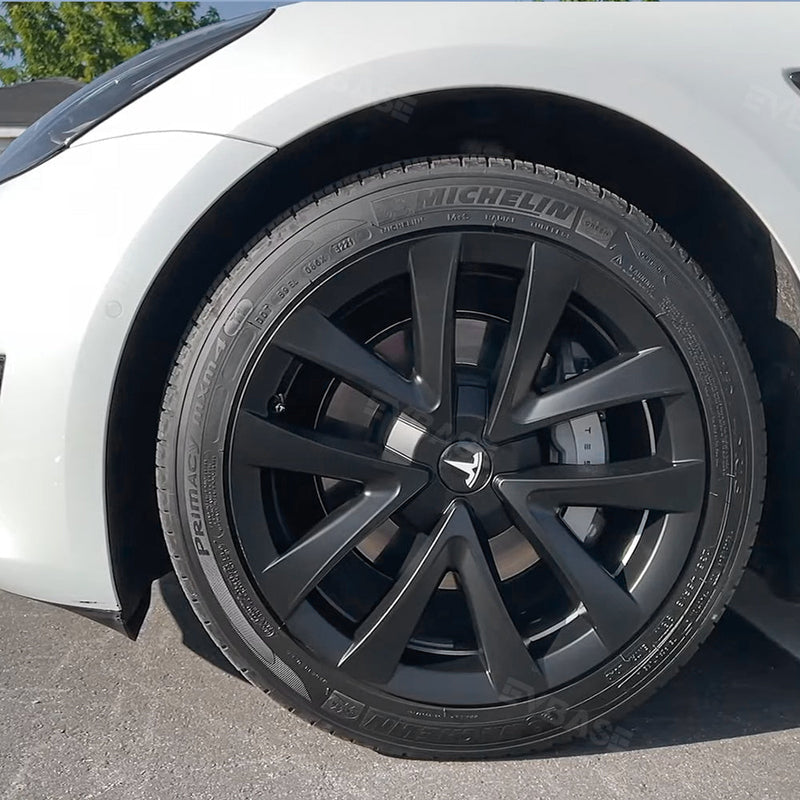 Arachnid Style 18" Wheel Covers for Model 3 2017–2023 Matte Black Set of 4