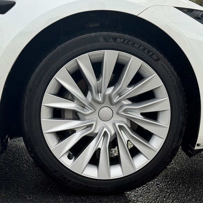Tessgo Nova Style Wheel Hubcaps (Set of 4) for Tesla 2024+ Model 3 Highland 18'' Photon Wheels (Inspired by 19'' Nova Wheels)