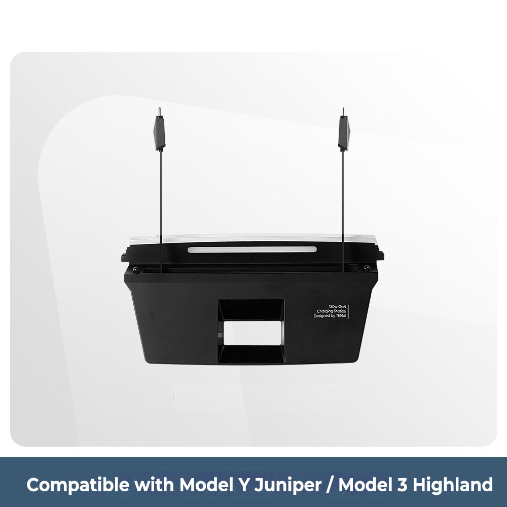 60W GaN Retractable Charging Hub for Tesla Model 3 Highland & Model Y Juniper