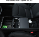 Bundle:2024+ Model 3 & 2025+ Model Y Center Console Organizer Storage Box Set 4 PCS