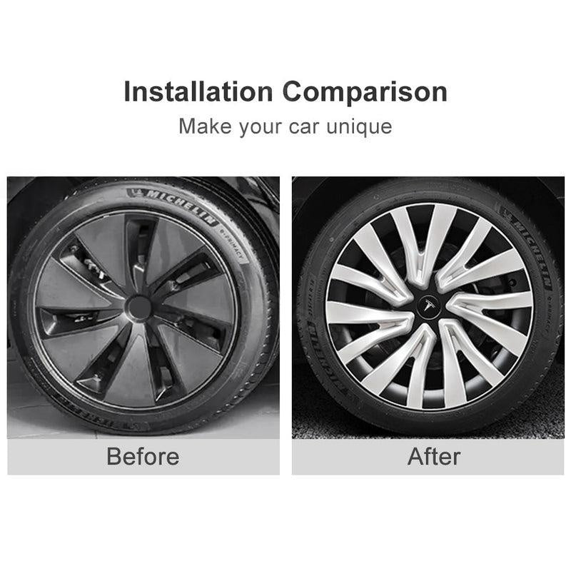 Tessgo 18" Nova Style Dual-Color Wheel Covers for Tesla Model 3 Highland