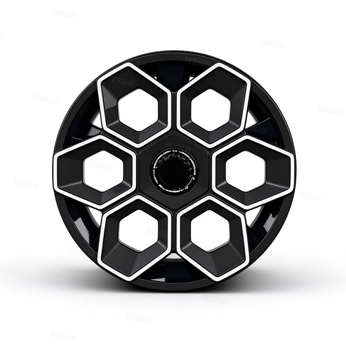 TESSGO 19" Hex Wedge Wheel Covers for Model Y & Juniper – Honeycomb Style