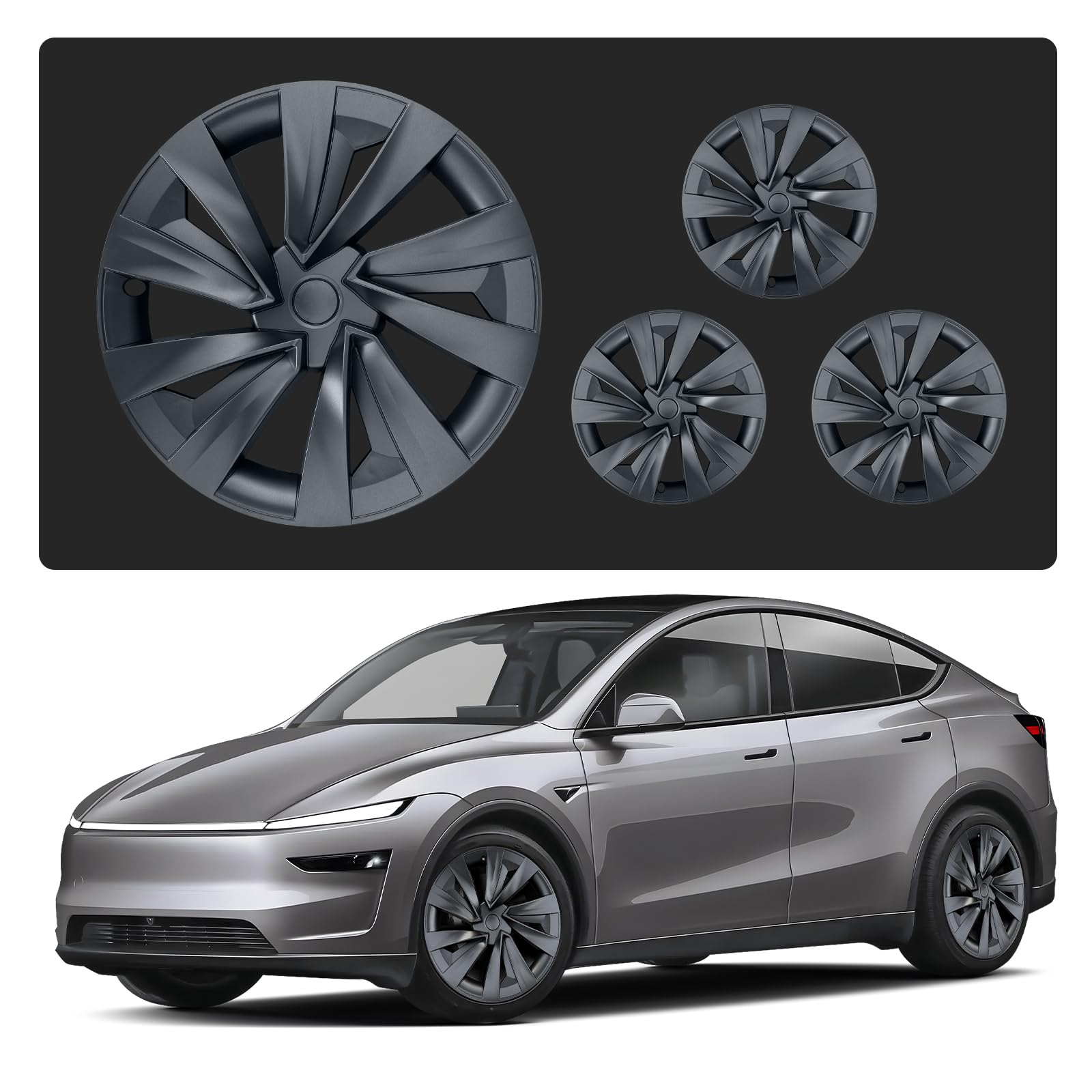 Tessgo 20 "Helix Style Wheel Covers Fits for Tesla Model Y Juniper 2025–2026, Upgrade Crossflow Hubcaps to Rim Cover Replacement, Fits OEM