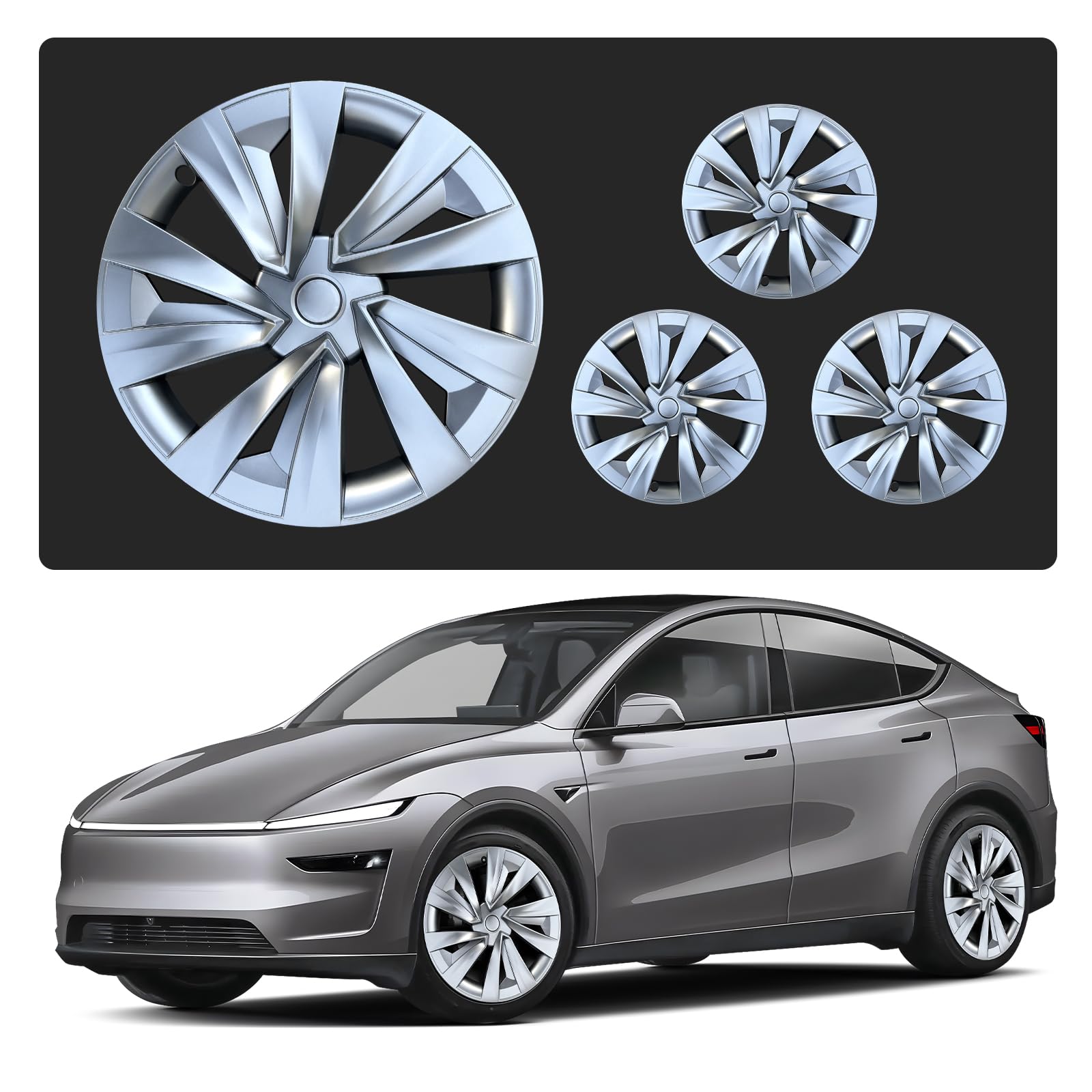 Tessgo 20 "Helix Style Wheel Covers Fits for Tesla Model Y Juniper 2025–2026, Upgrade Crossflow Hubcaps to Rim Cover Replacement, Fits OEM