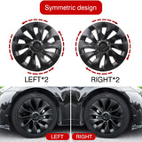 Uberturbine Style Hubcaps For Tesla Model 3 18'' Aero Wheels - Symmetric design