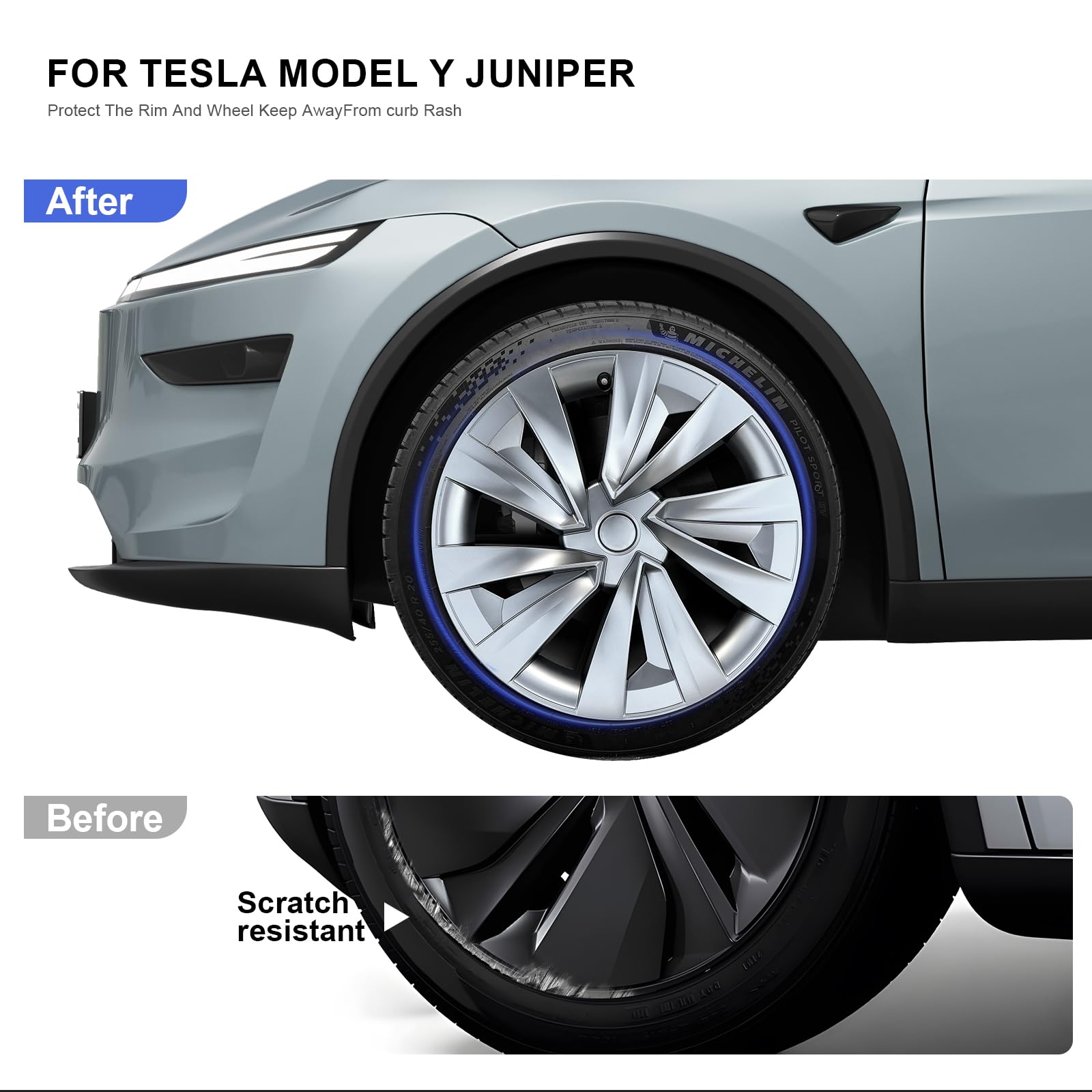 Tessgo 20 "Helix Style Wheel Covers Fits for Tesla Model Y Juniper 2025–2026, Upgrade Crossflow Hubcaps to Rim Cover Replacement, Fits OEM
