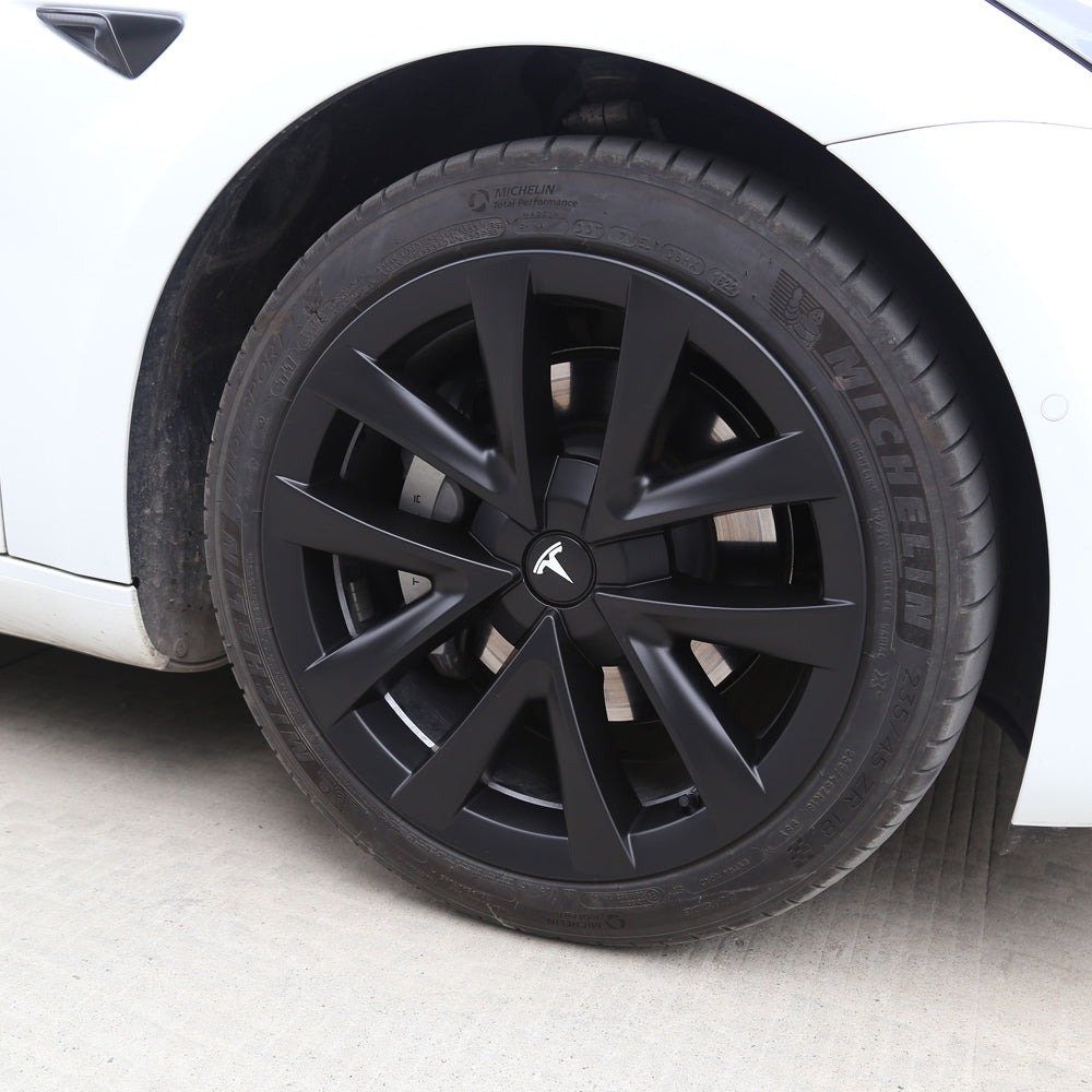 Tesla Model 3 Arachnid Wheel Cover 4PCS Tessgo 18 Inch Sport Model S Plaid Version Wheel Cap Matte 2017-2023 Year