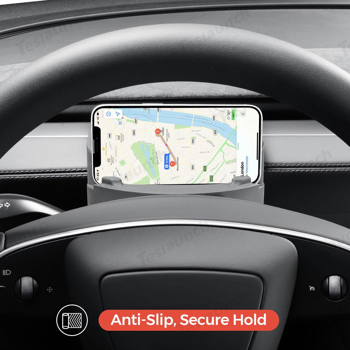 Multi-Function Steering Wheel Phone Mount & Glasses Holder for Tesla Model YL 2026+