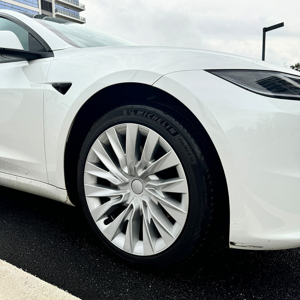 Tessgo Nova Style Wheel Hubcaps (Set of 4) for Tesla 2024+ Model 3 Highland 18'' Photon Wheels (Inspired by 19'' Nova Wheels)