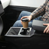 Tessgo Cybertruck Center Console Cup Holder Panel Trim Cover, ABS Carbon Fiber Style Protector