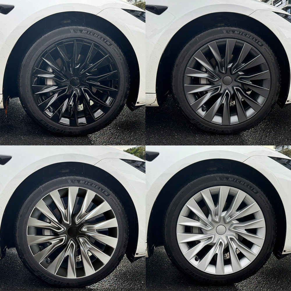 Tessgo Nova Style Wheel Hubcaps (Set of 4) for Tesla 2024+ Model 3 Highland 18'' Photon Wheels (Inspired by 19'' Nova Wheels)
