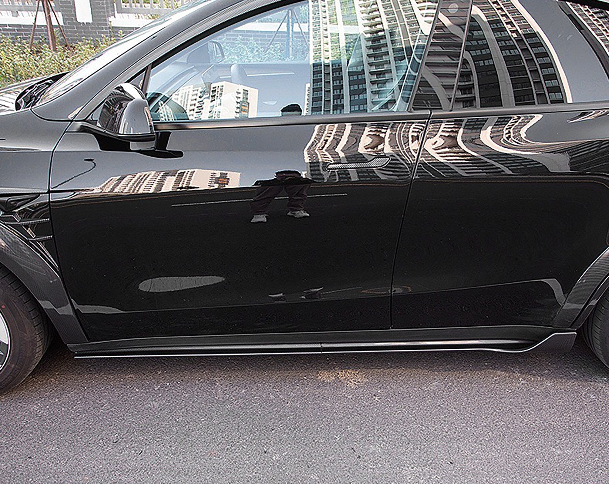 Sporty ABS Plastic Side Skirts for Tesla Model Y (2020+)