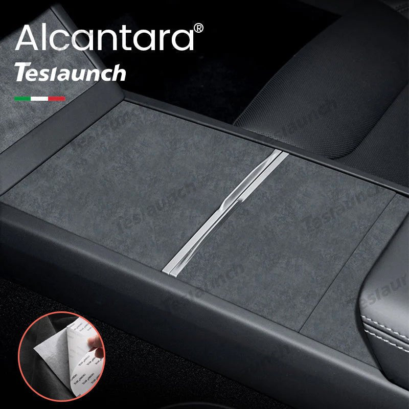 Alcantara Center Console Sticker Cover for Tesla Model Y L 2026+
