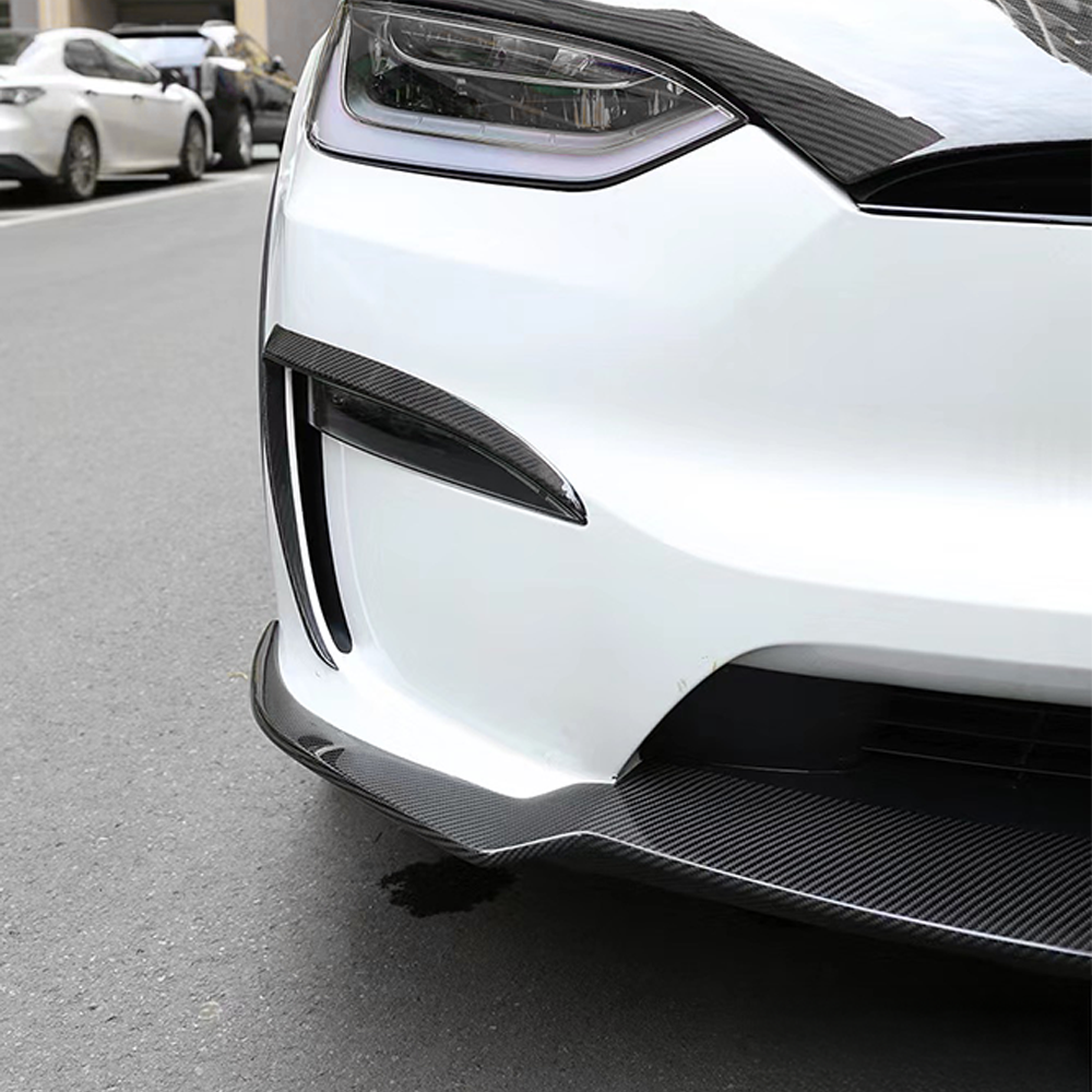 Aero Carbon Fiber Front Lip for Tesla Model X | High-Performance Aerodynamic Body Kit