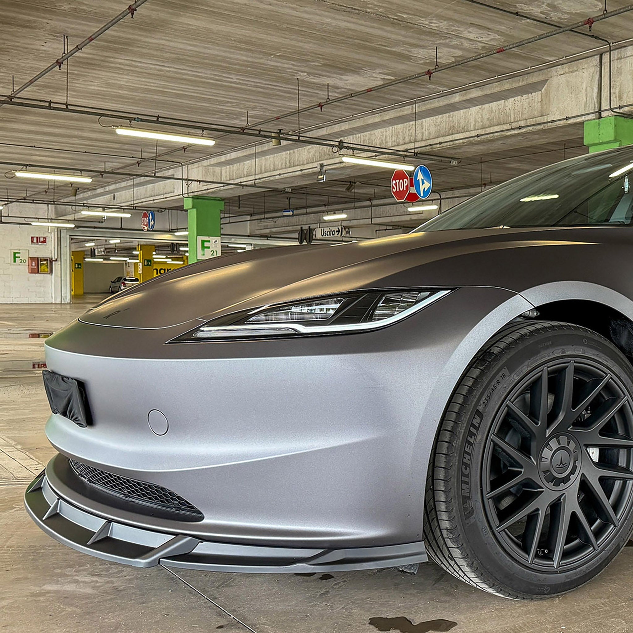 Aero Front Lip Spoiler For Tesla 2024+ Model 3 Highland (3 pieces)