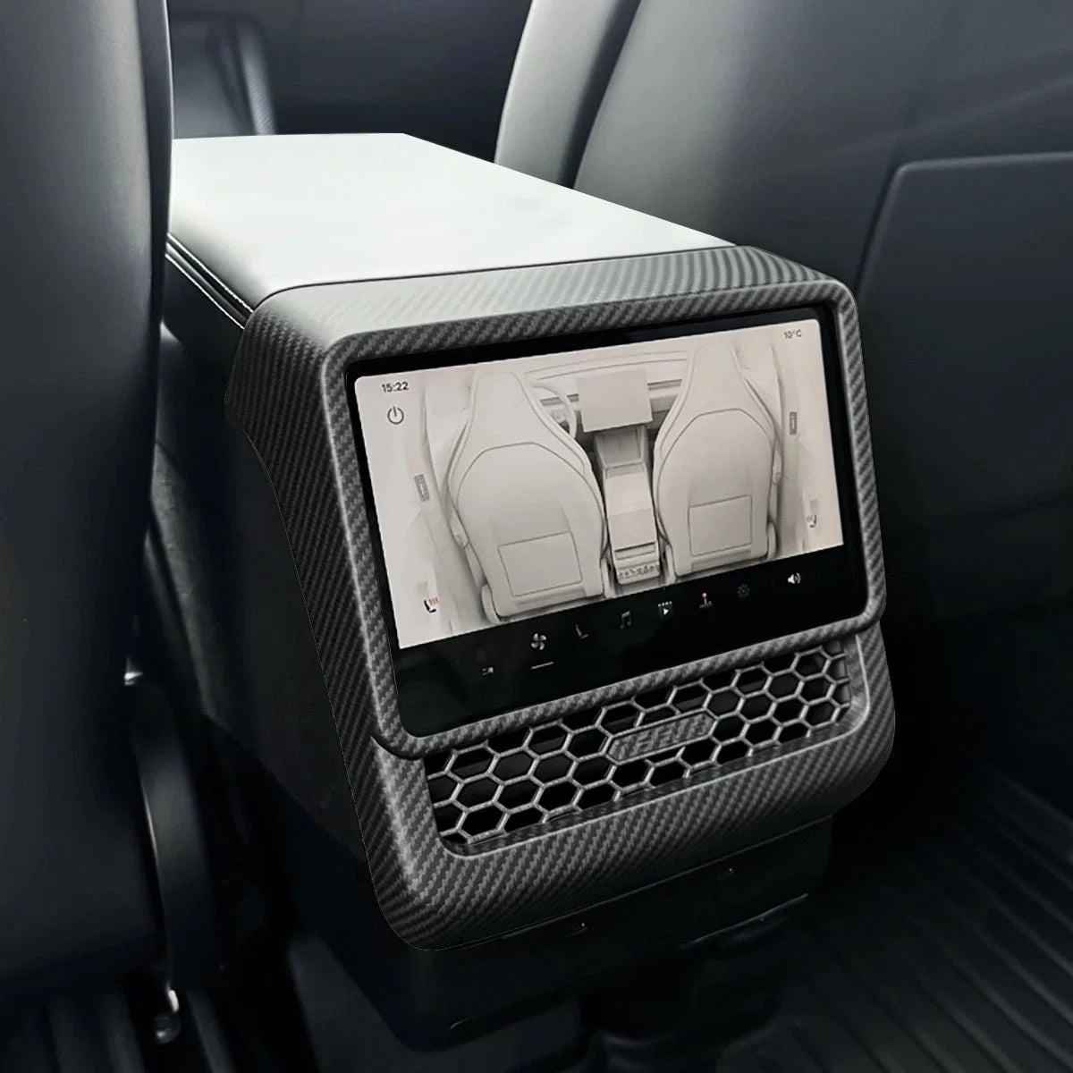 Rear Center Console Air Vent Cover & Lower Kick Panel Protector for Tesla Model Y L 2026+