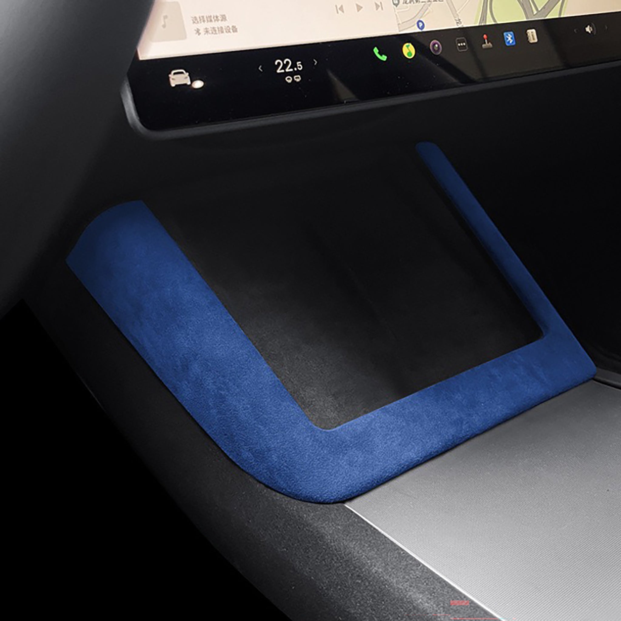 Tesla Alcantara Charging Pad Frame Cover for 2024+ Model 3 Highland & 2025+ Model Y Juniper