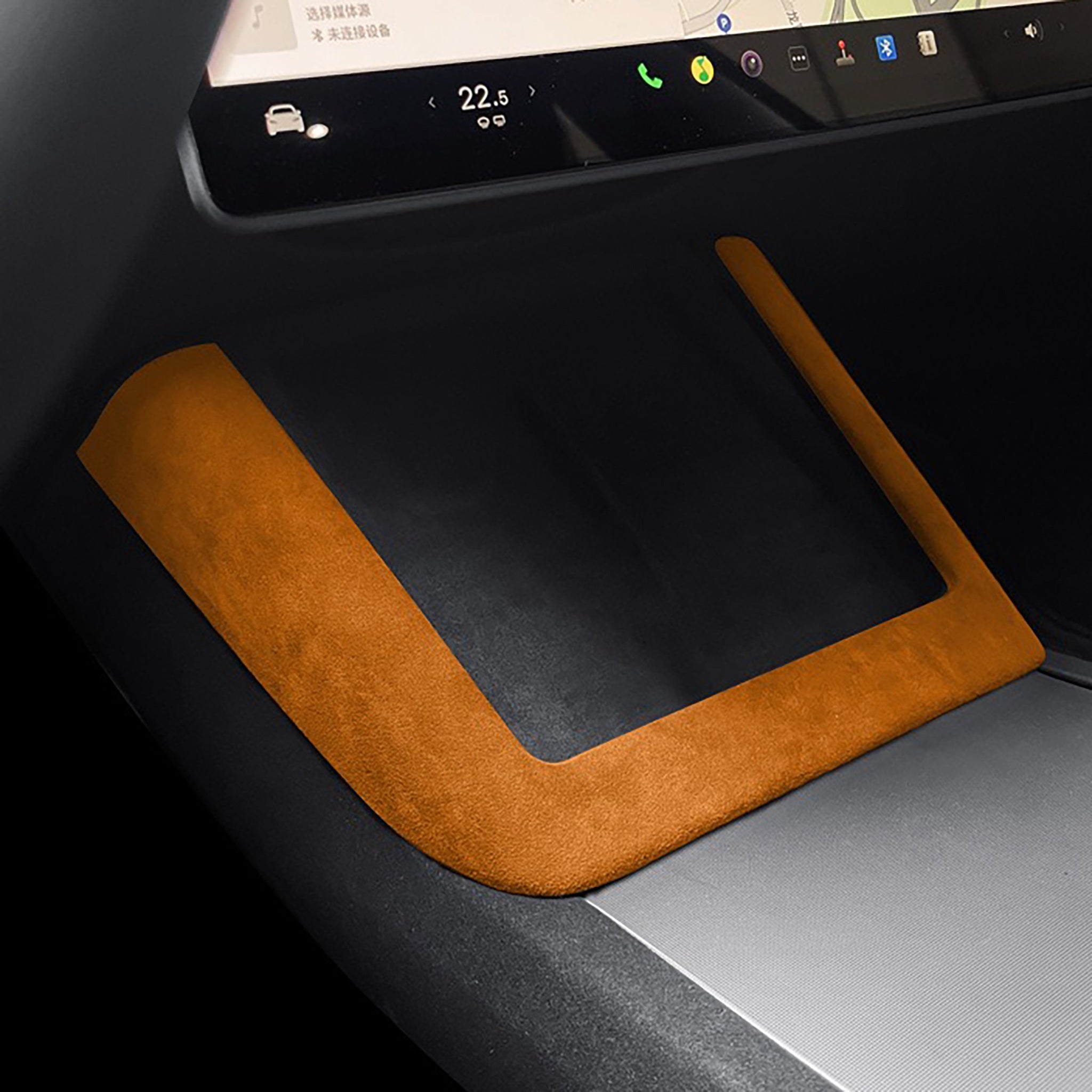 Tesla Alcantara Charging Pad Frame Cover for 2024+ Model 3 Highland & 2025+ Model Y Juniper