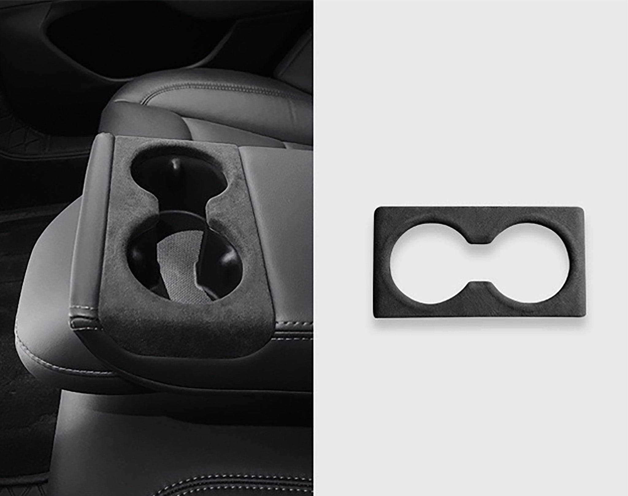 Tesla Alcantara Rear Cup Holder Cover for 2024+ Model 3 Highland