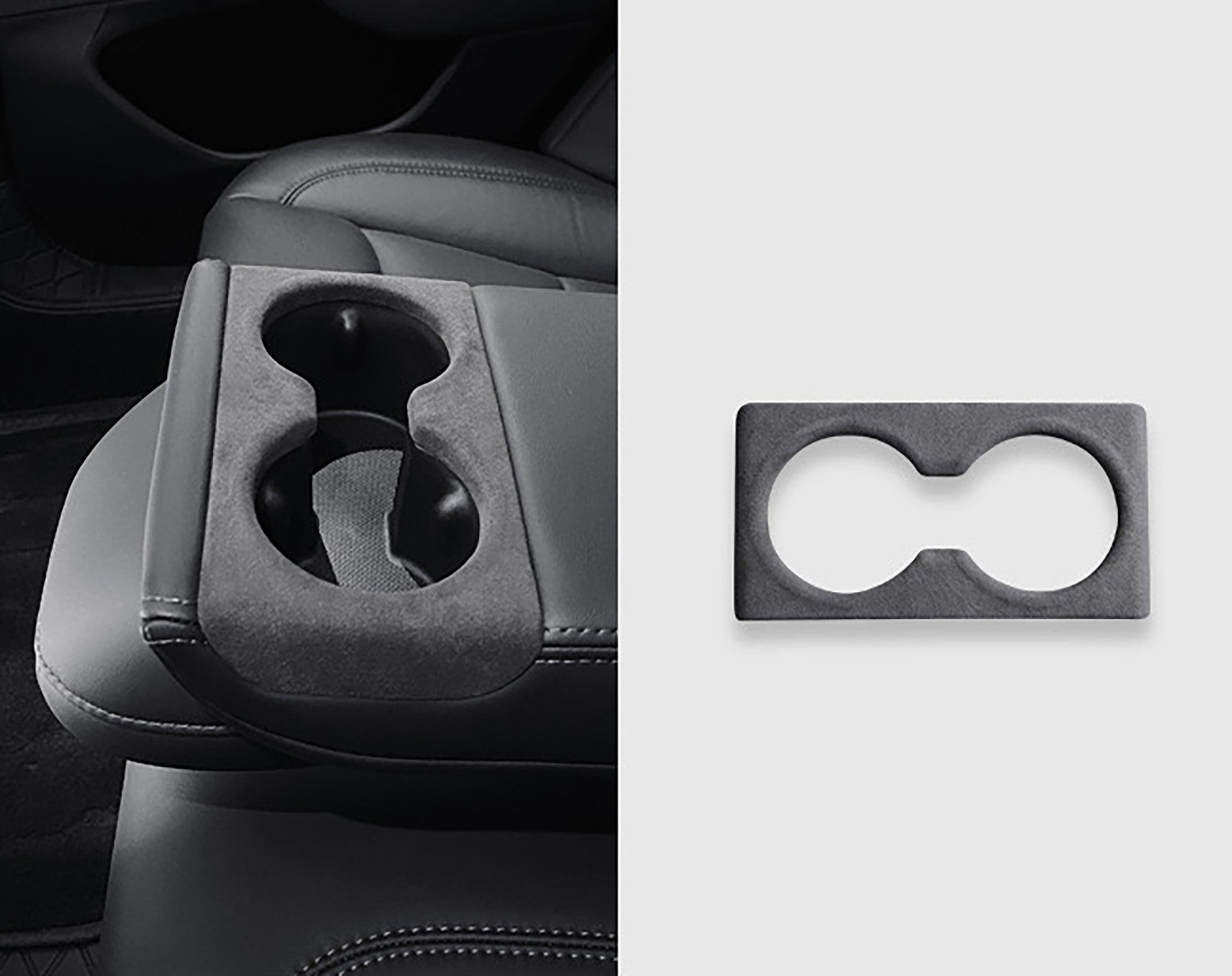 Tesla Alcantara Rear Cup Holder Cover for 2024+ Model 3 Highland