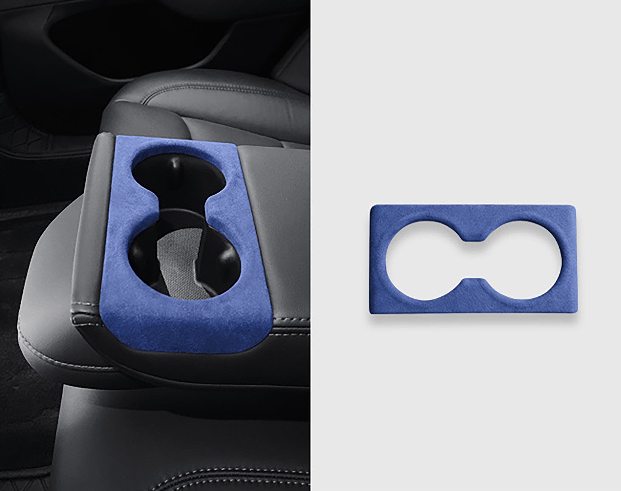 Tesla Alcantara Rear Cup Holder Cover for 2024+ Model 3 Highland
