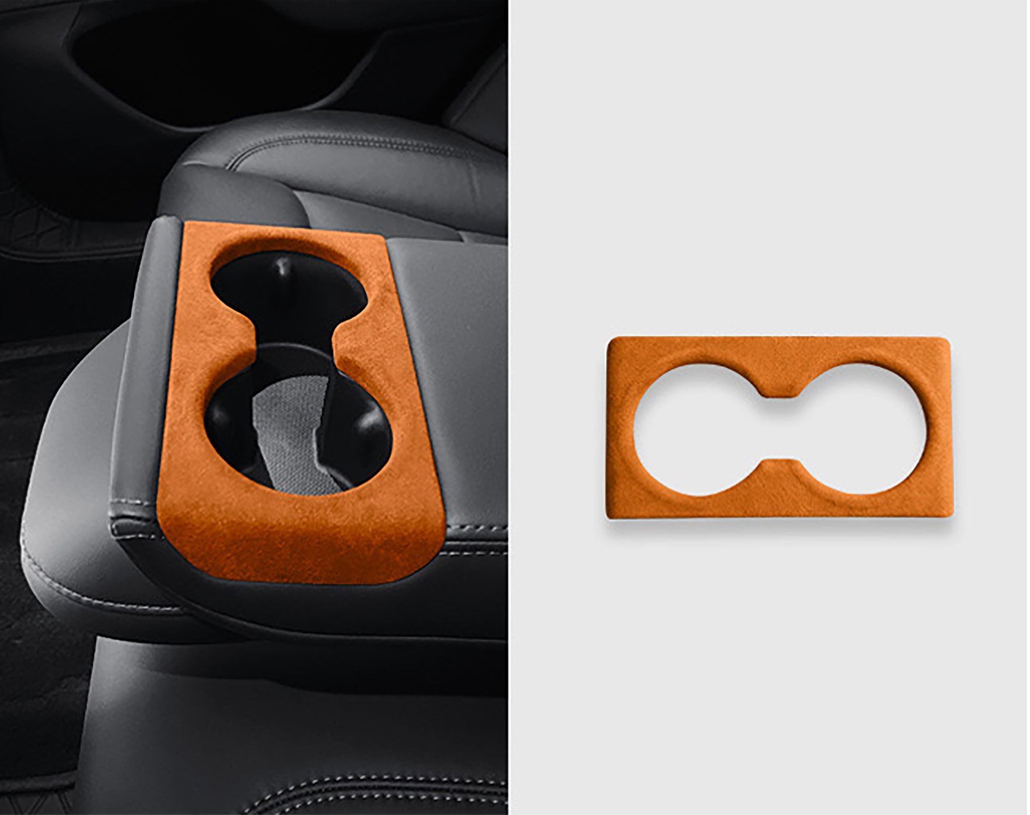 Tesla Alcantara Rear Cup Holder Cover for 2024+ Model 3 Highland