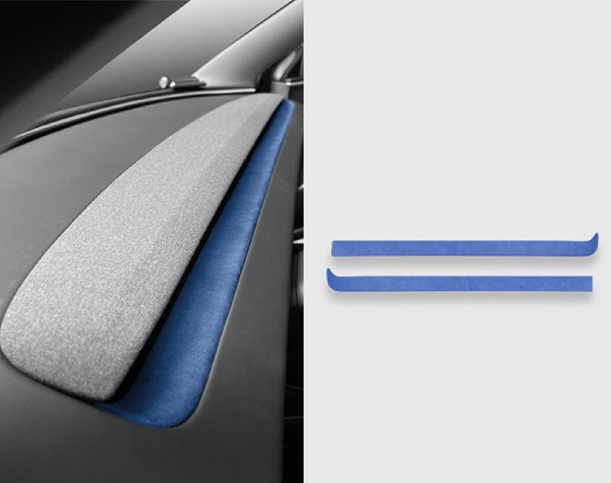 Tesla Alcantara Dash Trim Cover For New 2024+ Model 3 Highland & 2025+ Model Y Juniper (2 pieces)
