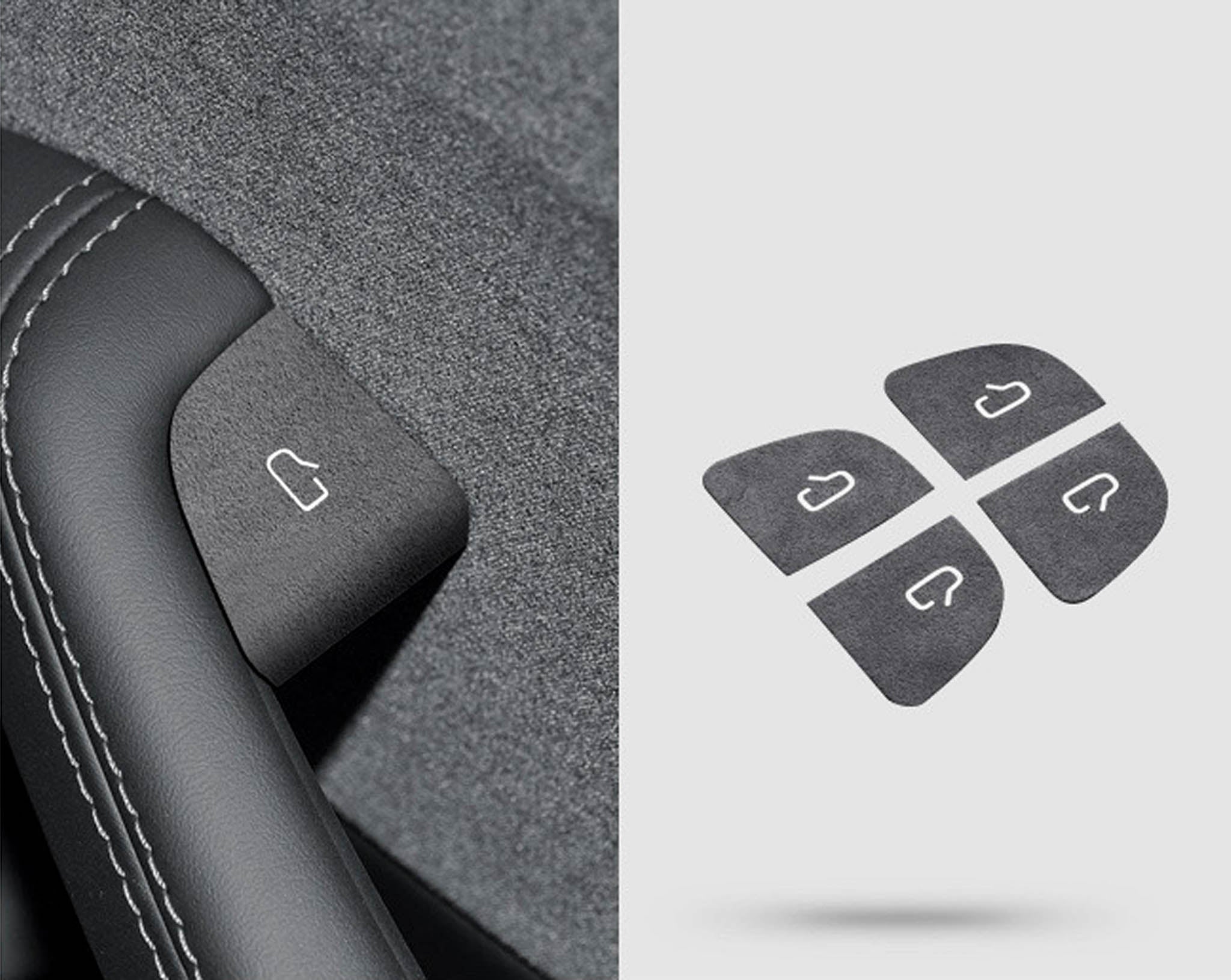 Tesla Alcantara Door Button Wrap Sticker for 2024+ Tesla Model 3 & 2025+ New Model Y