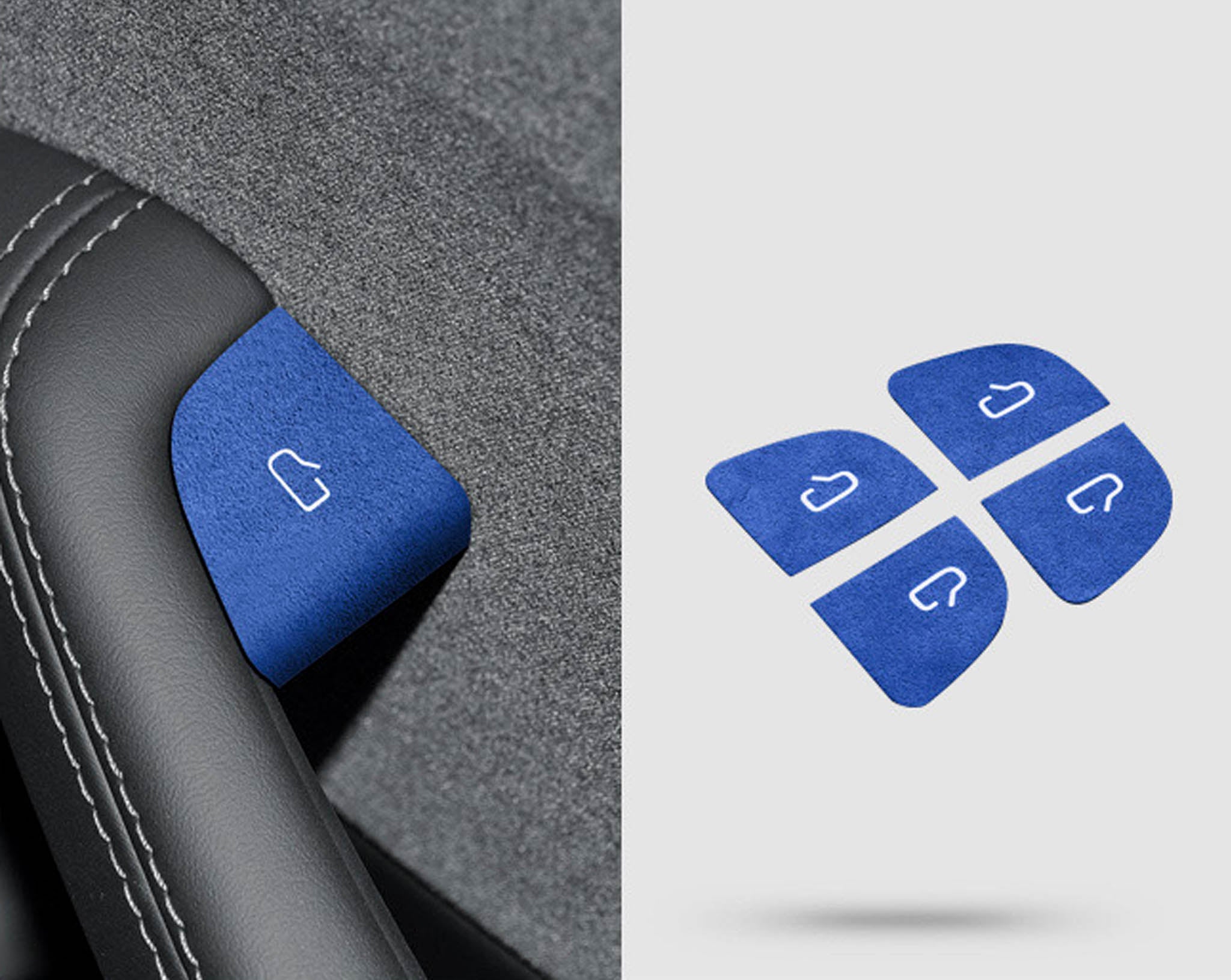 Tesla Alcantara Door Button Wrap Sticker for 2024+ Tesla Model 3 & 2025+ New Model Y
