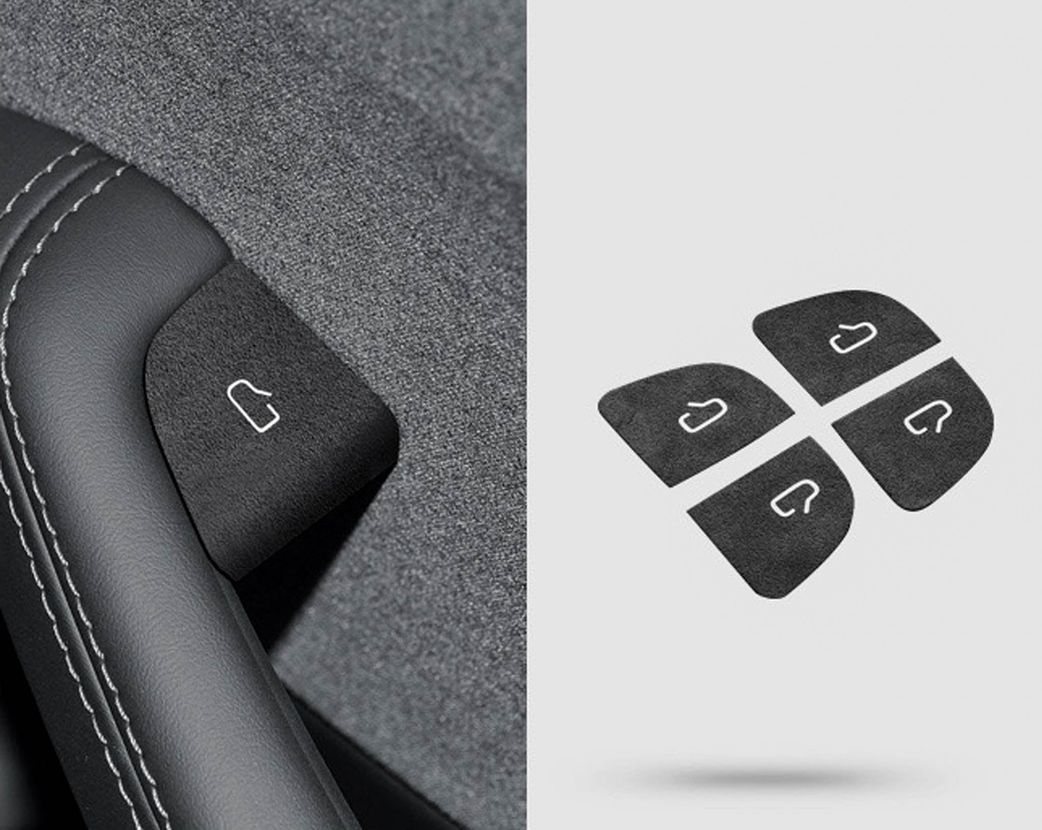 Tesla Alcantara Door Button Wrap Sticker for 2024+ Tesla Model 3 & 2025+ New Model Y