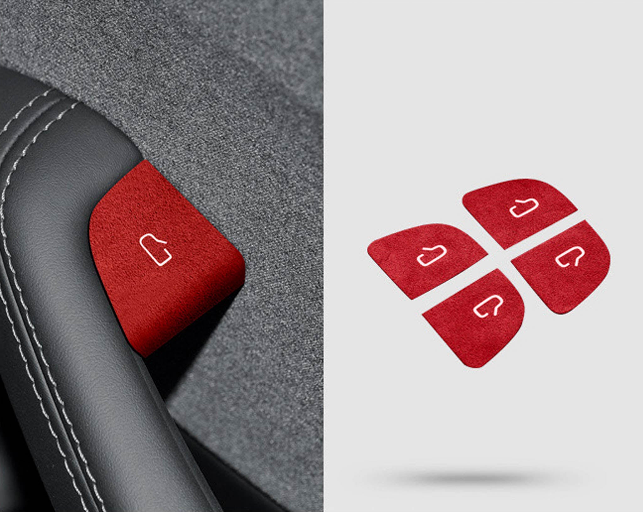 Tesla Alcantara Door Button Wrap Sticker for 2024+ Tesla Model 3 & 2025+ New Model Y