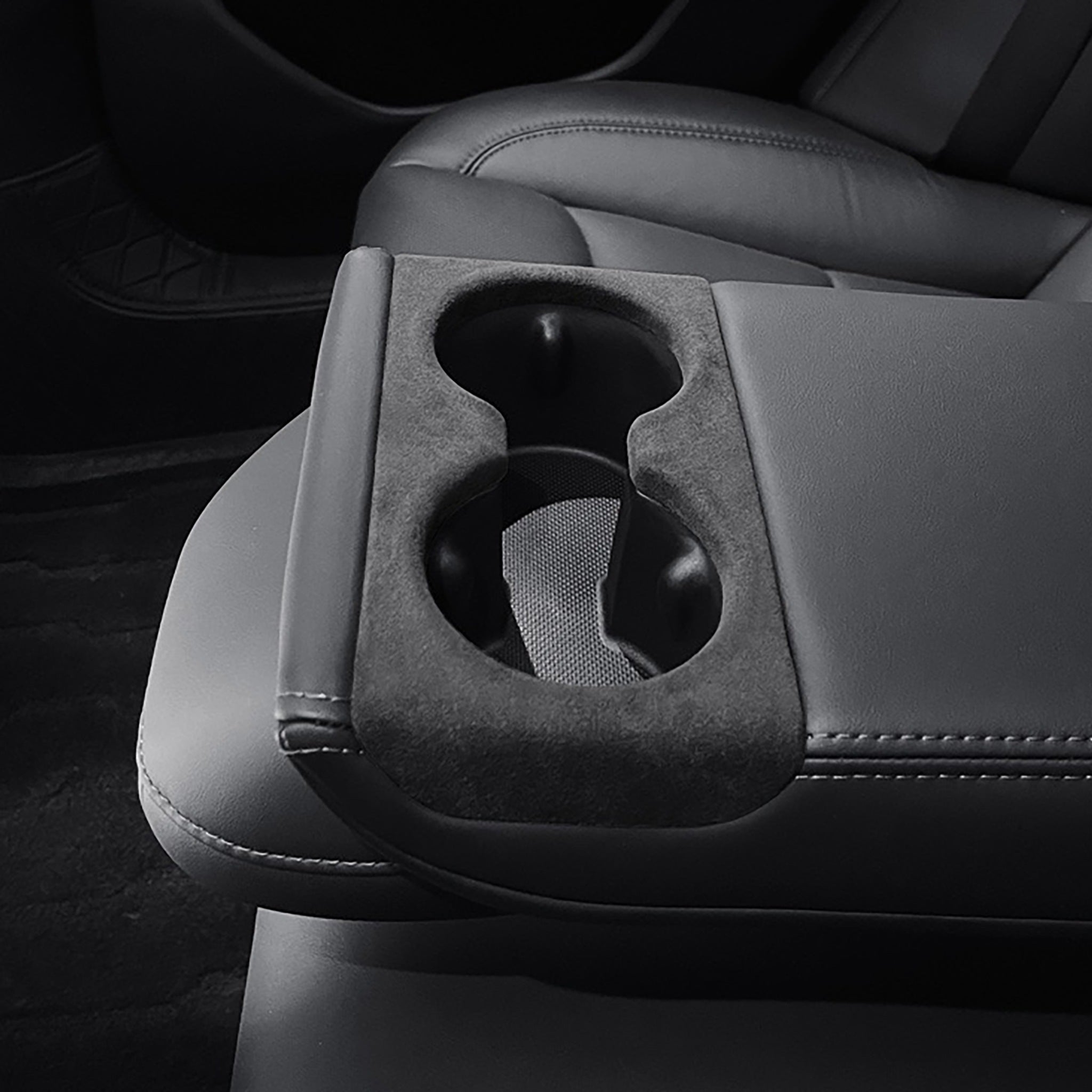 Tesla Alcantara Rear Cup Holder Cover for 2024+ Model 3 Highland