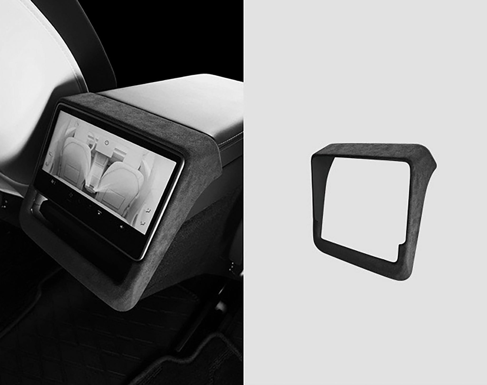 Tesla Alcantara Rear Screen Trim Cover for 2024+ Model 3 Highland & 2025+ Model Y Juniper