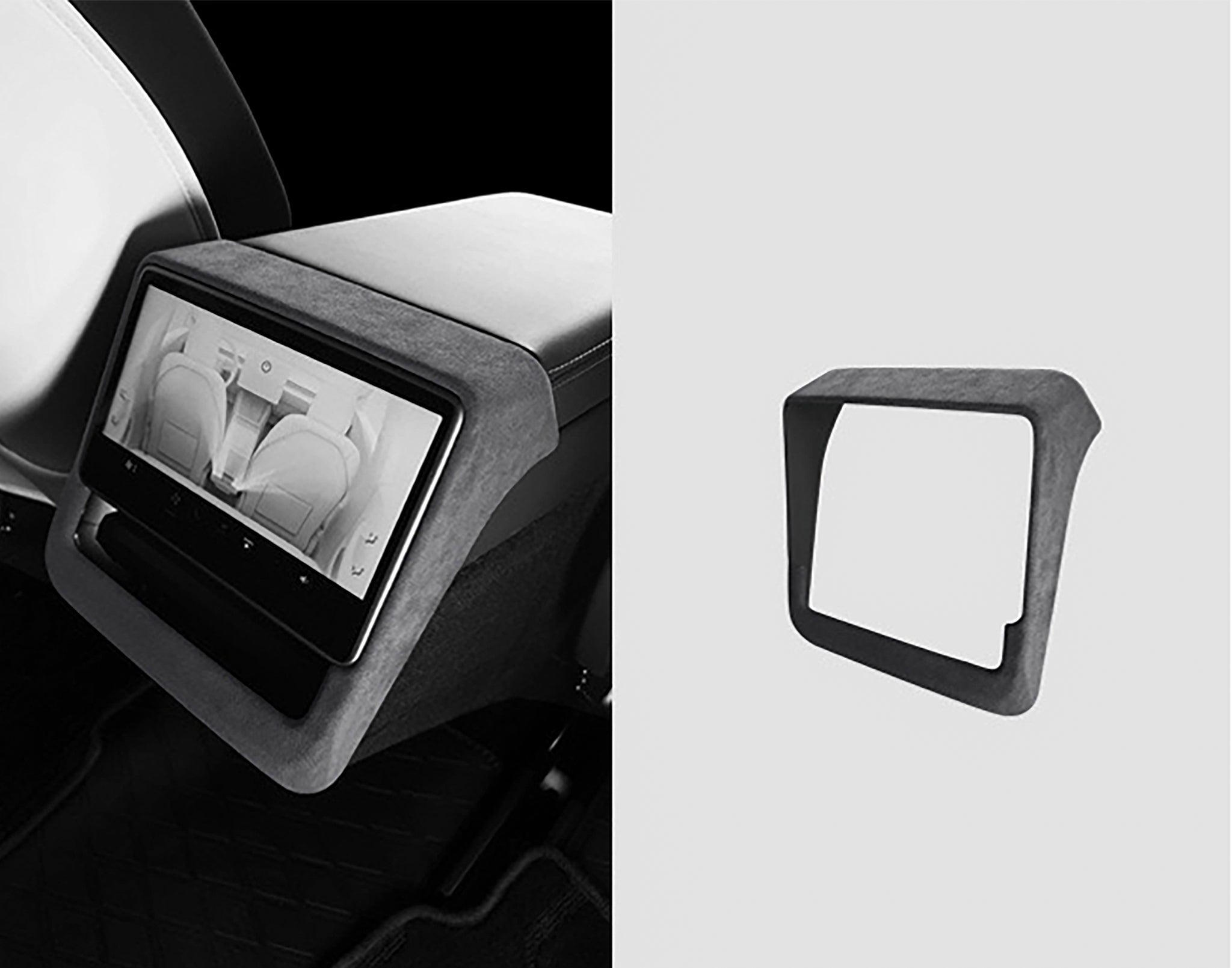 Tesla Alcantara Rear Screen Trim Cover for 2024+ Model 3 Highland & 2025+ Model Y Juniper