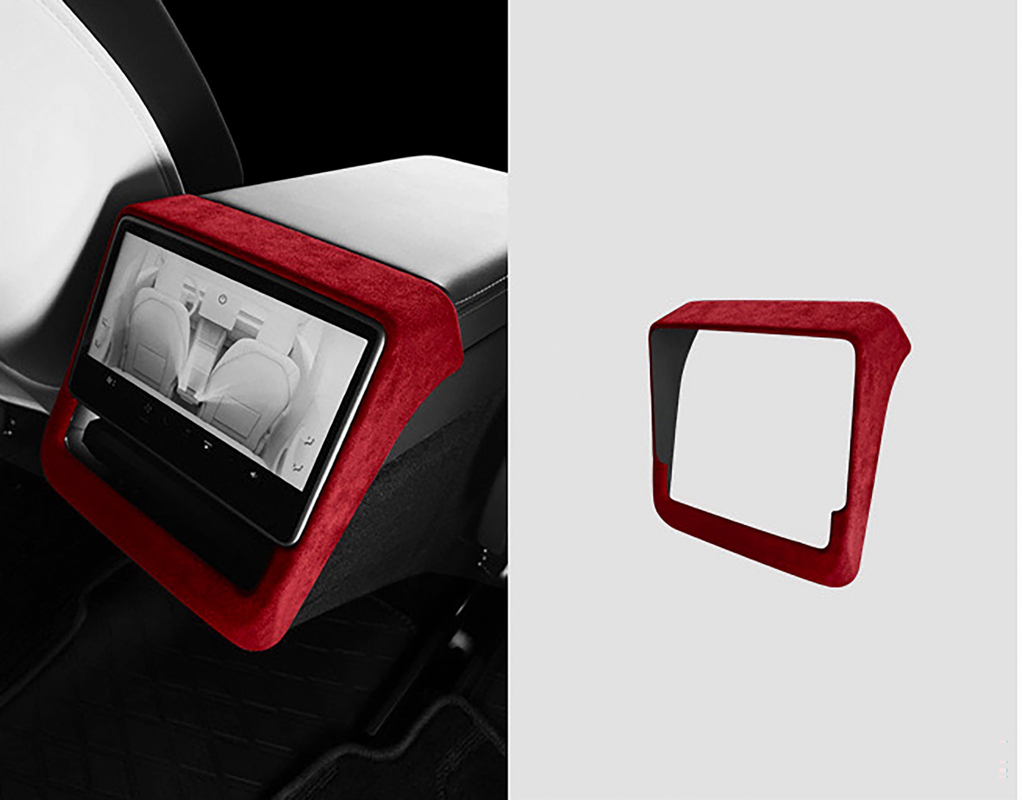 Tesla Alcantara Rear Screen Trim Cover for 2024+ Model 3 Highland & 2025+ Model Y Juniper