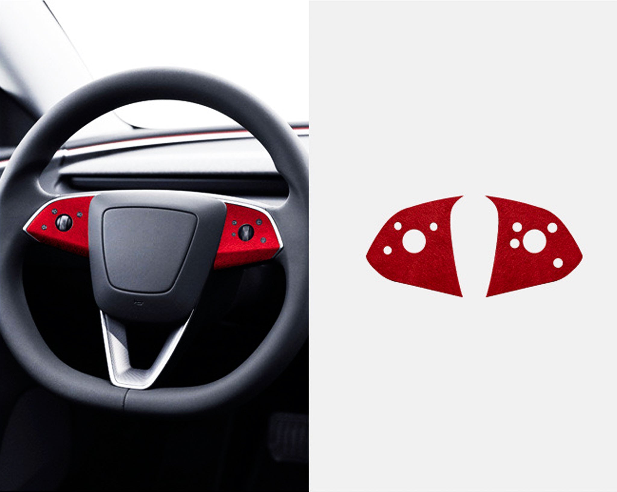 Tesla Alcantara Steering Wheel Panel Wrap Sticker for 2024+ Model 3 Highland