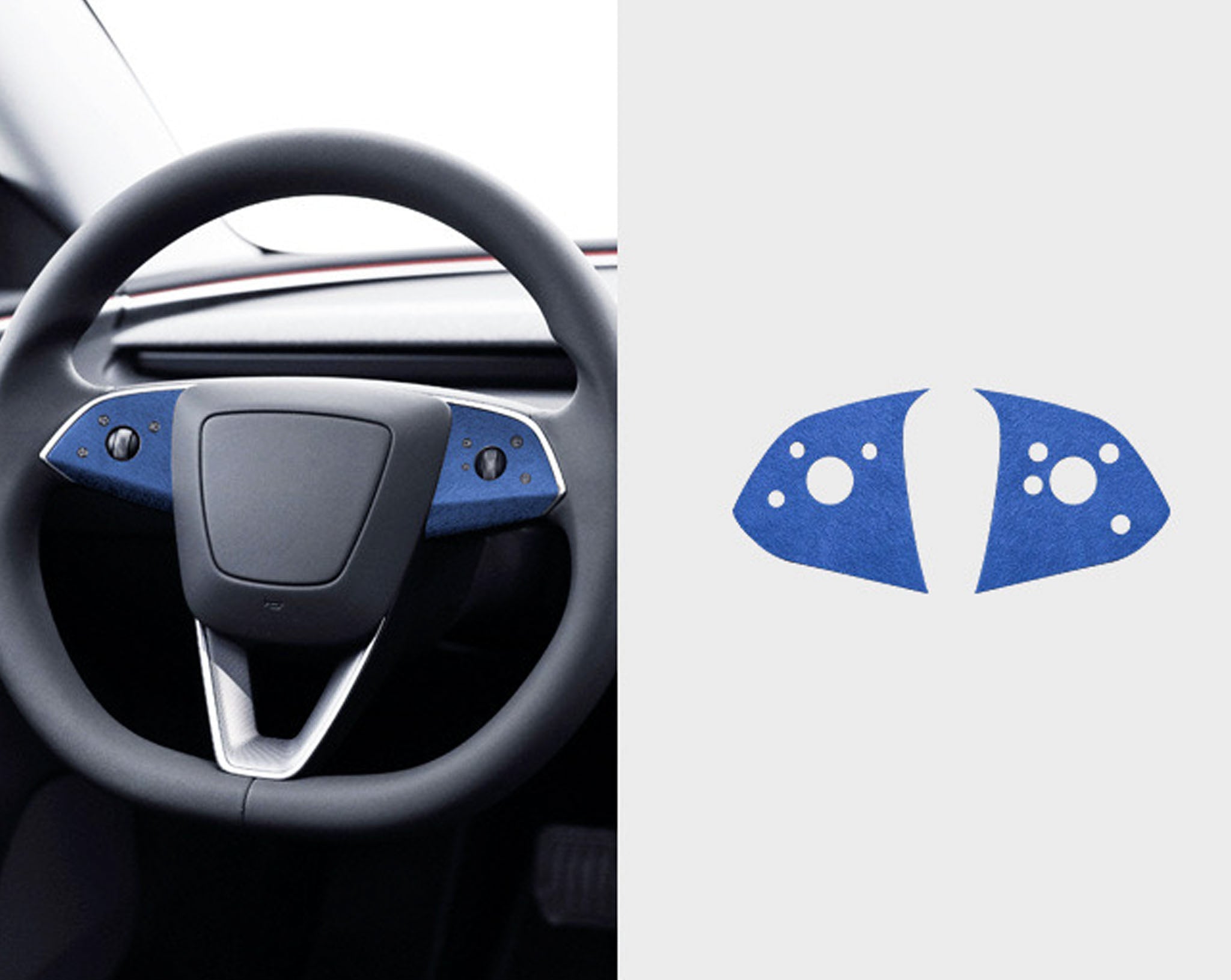 Tesla Alcantara Steering Wheel Panel Wrap Sticker for 2024+ Model 3 Highland