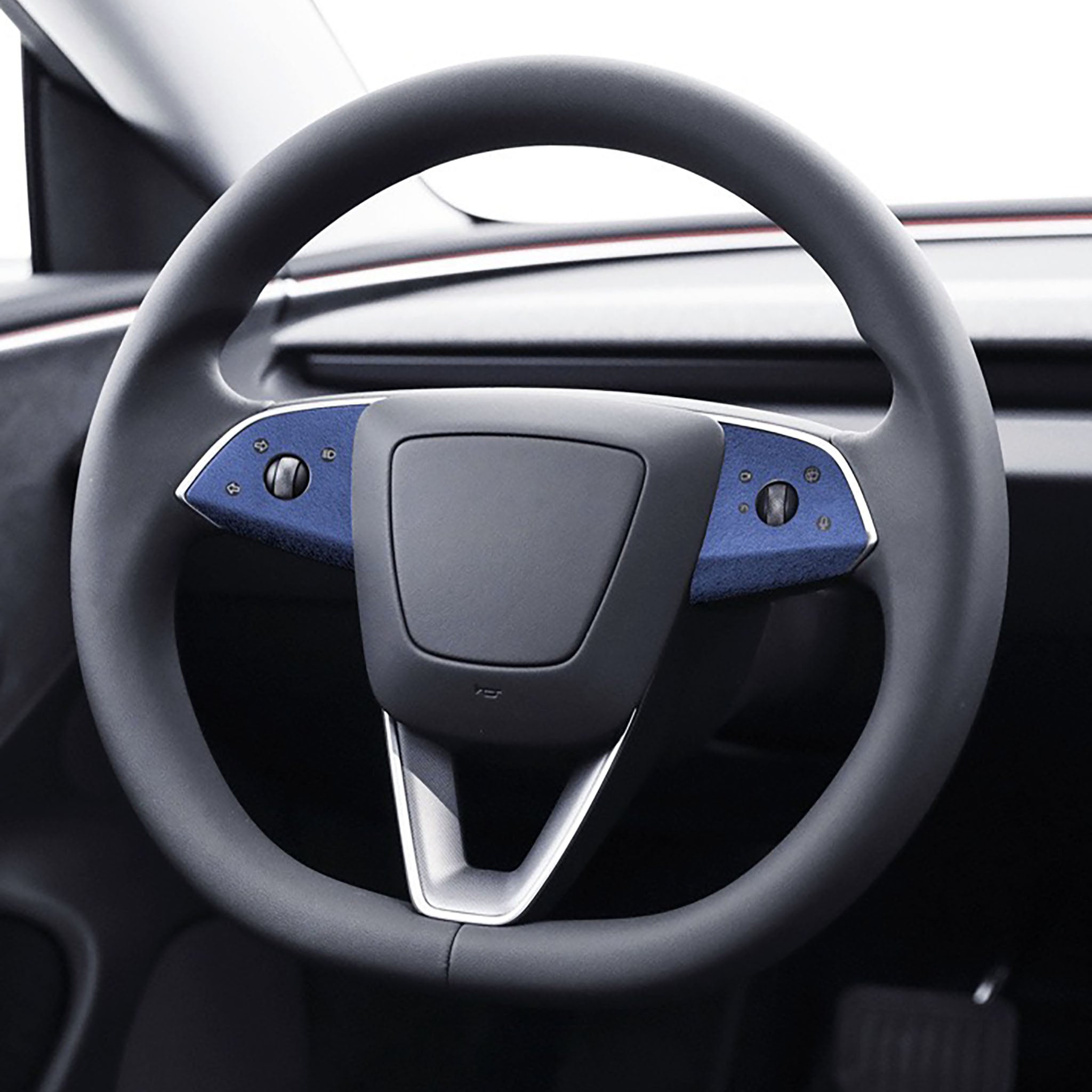 Tesla Alcantara Steering Wheel Panel Wrap Sticker for 2024+ Model 3 Highland