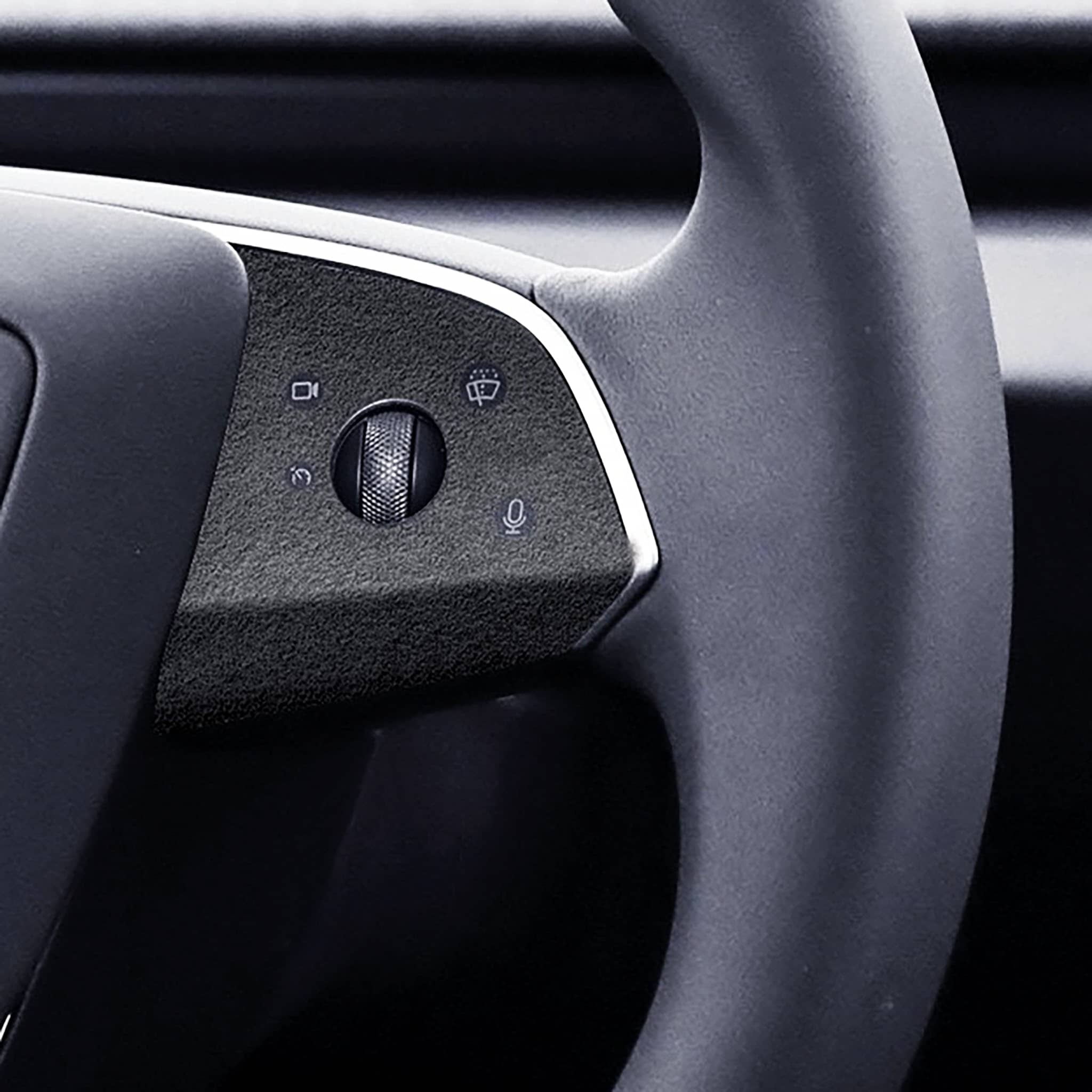 Tesla Alcantara Steering Wheel Panel Wrap Sticker for 2024+ Model 3 Highland