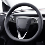 Tesla Alcantara Steering Wheel Panel Wrap Sticker for 2024+ Model 3 Highland